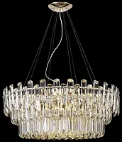Люстра подвесная Lazzara WE107.15.323 Wertmark прозрачная на 15 ламп, основание золотое в стиле классический 