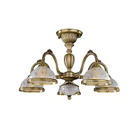 Люстра потолочная PL 6222/5 Reccagni Angelo белая на 5 ламп, основание античное бронза в стиле классический Люстра потолочная PL 6222/5 Reccagni Angelo белая на 5 ламп, основание античное бронза в стиле классический