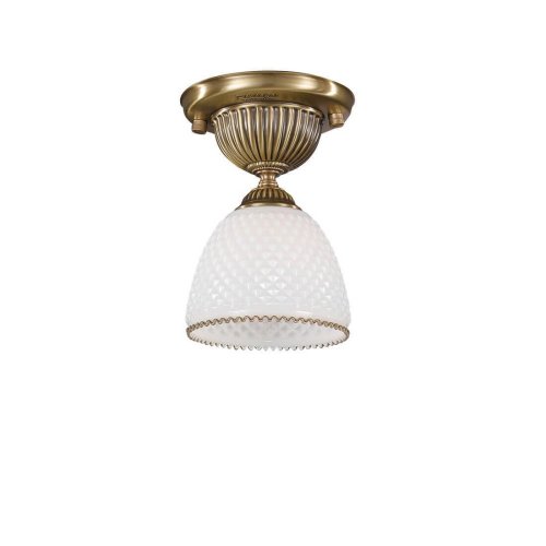 Светильник потолочный PL 8601/1 Reccagni Angelo белый 1 лампа, основание античное бронза в стиле классический 