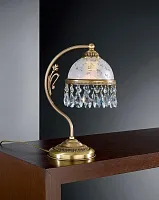 Настольная лампа P 6200 P Reccagni Angelo белая 1 лампа, основание античное бронза хрусталь металл в стиле классический 