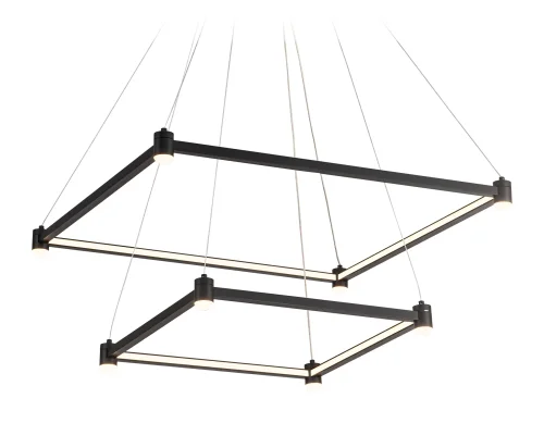 Люстра подвесная LED FL5597 Ambrella light чёрная на 1 лампа, основание чёрное в стиле современный хай-тек квадраты фото 2