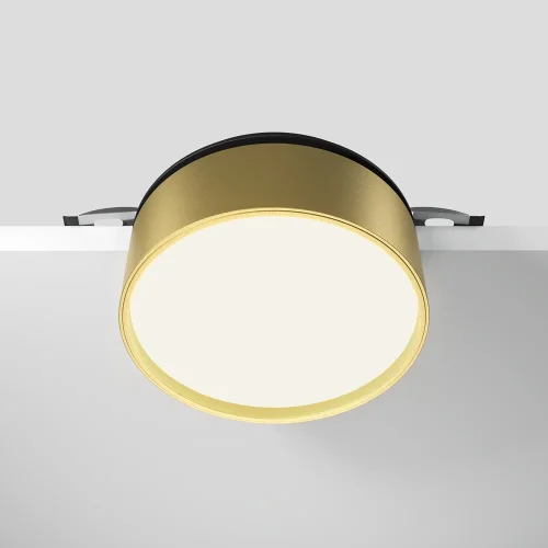 Светильник точечный LED Onda DL024-18W4K-BMG Maytoni матовый золото 1 лампа, основание чёрное в стиле современный хай-тек круглый фото 2