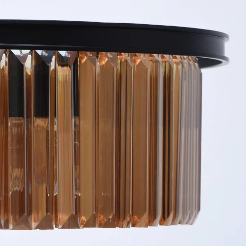 Люстра подвесная хрустальная Гослар 498015010 MW-Light прозрачная янтарная на 10 ламп, основание чёрное в стиле современный  фото 10
