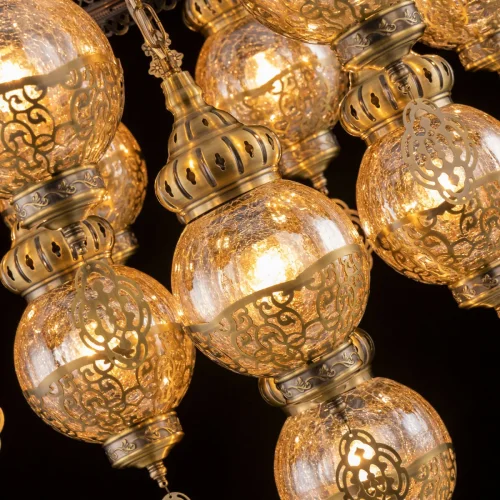 Люстра подвесная Каир CL419193 Citilux янтарная на 13 ламп, основание бронзовое в стиле восточный  фото 8