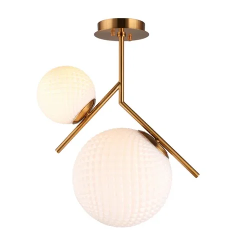 Светильник потолочный Marzena APL.300.07.02 Aployt белый 2 лампы, основание бронзовое в стиле современный шар