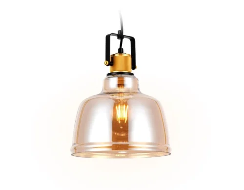 Светильник подвесной TR3526 Ambrella light янтарный 1 лампа, основание чёрное в стиле современный лофт  фото 2