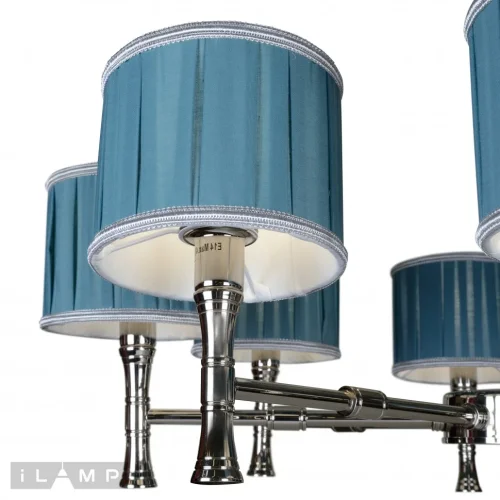 Люстра подвесная Arcadia 85095/8 CR iLamp бирюзовая на 8 ламп, основание хром в стиле американский современный  фото 3