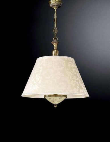Люстра подвесная  L 6425/50 Reccagni Angelo бежевая жёлтая на 3 лампы, основание античное бронза в стиле классический 