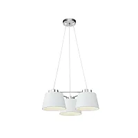 Люстра подвесная Barbara FR5004PL-03CH Freya белая на 3 лампы, основание хром в стиле современный Люстра подвесная Barbara FR5004PL-03CH Freya белая на 3 лампы, основание хром в стиле современный