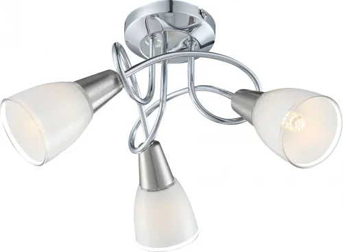 Люстра потолочная  TIMON 63177-3 Globo белая на 3 лампы, основание хром в стиле современный 