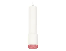 Светильник подвесной XP7421003 Ambrella light розовый белый 1 лампа, основание белое в стиле хай-тек современный трубочки