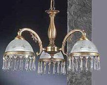 Люстра подвесная L 3831/3  Reccagni Angelo белая на 3 лампы, основание античное бронза в стиле классический 