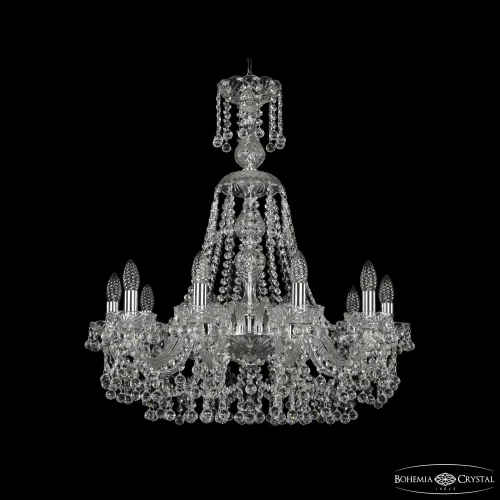 Люстра подвесная 1409/10/240/XL-75 Ni Bohemia Ivele Crystal без плафона на 10 ламп, основание никель в стиле классический sp