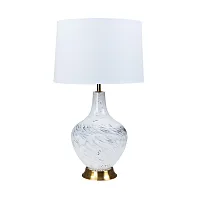 Настольная лампа Saiph A5051LT-1PB Arte Lamp белая 1 лампа, основание медь белое стекло металл в стиле классический современный прованс 