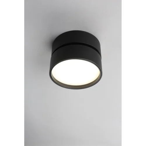 Светильник накладной LED Lenno OML-101319-18 Omnilux чёрный 1 лампа, основание чёрное в стиле современный хай-тек круглый фото 3