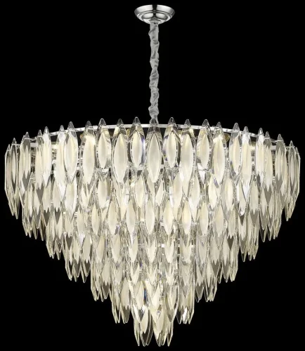 Люстра подвесная Orlanda WE144.33.103 Wertmark прозрачная белая на 33 лампы, основание хром в стиле современный классический 