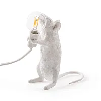 Настольная лампа Seletti Mouse Standing 168482-22 ImperiumLoft белая 1 лампа, основание белое металл в стиле лофт 