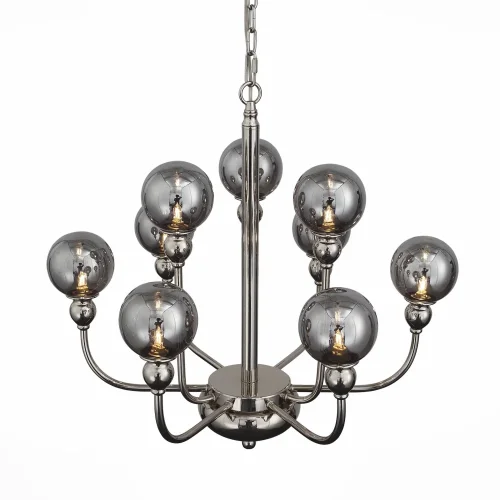 Светильник подвесной лофт Funhi SL552.103.09 St-Luce серый прозрачный 9 ламп, основание никель в стиле лофт  фото 2
