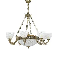 Люстра подвесная  L 7052/8+3 Reccagni Angelo белая на 11 ламп, основание античное бронза в стиле классический 