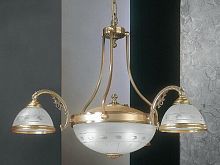 Люстра подвесная  L 3840/3+2 Reccagni Angelo белая на 5 ламп, основание античное бронза в стиле классический 