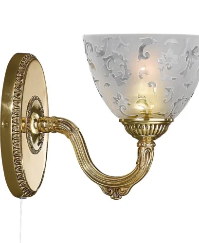 Бра с выключателем A 6352/1  Reccagni Angelo белый на 1 лампа, основание золотое в стиле классический  фото 2