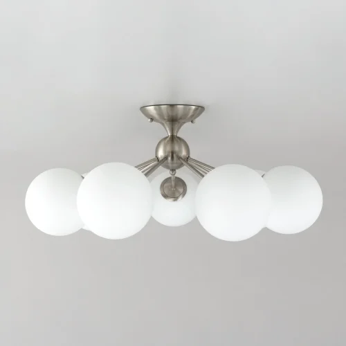 Люстра потолочная Томми CL102174 Citilux белая на 7 ламп, основание матовое хром в стиле современный шар фото 7