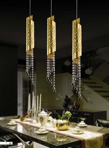 Светильник подвесной CREDO SP1 GOLD Crystal Lux прозрачный 1 лампа, основание золотое в стиле современный  фото 2