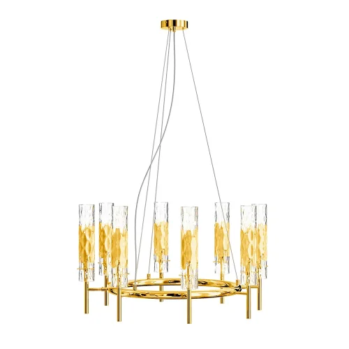 Люстра подвесная PRIMAVERA SP8 GOLD Crystal Lux прозрачная на 8 ламп, основание золотое в стиле современный  фото 2