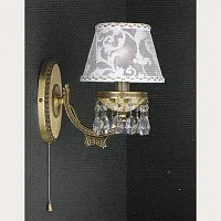 Бра с выключателем A 7033/1  Reccagni Angelo белый 1 лампа, основание античное бронза в стиле классический 