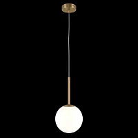 Светильник подвесной Basic form MOD321PL-01G2 Maytoni белый 1 лампа, основание золотое в стиле современный шар