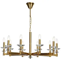 Люстра подвесная Albert 1048/03/10P Stilfort без плафона на 10 ламп, основание золотое в стиле классический 