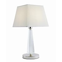 Настольная лампа 11401/T Newport белая 1 лампа, основание никель хрусталь металл в стиле современный 