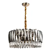 Люстра подвесная LSP-8604 Lussole прозрачная на 12 ламп, основание матовое золото в стиле современный Люстра подвесная LSP-8604 Lussole прозрачная на 12 ламп, основание матовое золото в стиле современный