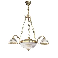 Люстра подвесная  L 6002/3+2 Reccagni Angelo белая прозрачная на 5 ламп, основание античное бронза в стиле классический 