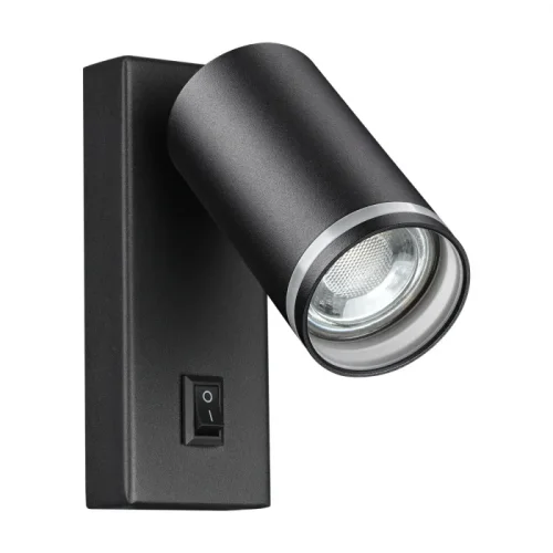 Бра с выключателем Ular 370893 Novotech чёрный на 1 лампа, основание чёрное в стиле современный 