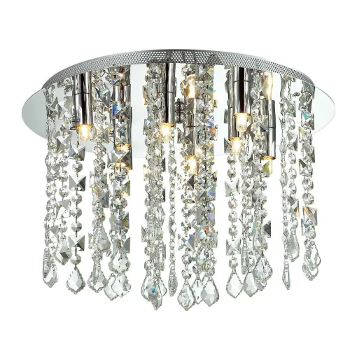 Люстра хрустальная  Rain 1684-8C Favourite прозрачная на 8 ламп, основание хром в стиле модерн 