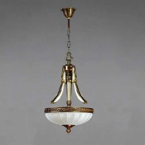 Люстра подвесная  NAVARRA 02228 PB AMBIENTE by BRIZZI белая на 5 ламп, основание бронзовое в стиле классический 