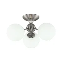 Люстра потолочная Томми CL102134 Citilux белая на 3 лампы, основание матовое хром в стиле современный шар