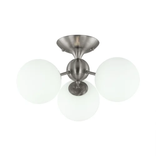 Люстра потолочная Томми CL102134 Citilux белая на 3 лампы, основание матовое хром в стиле современный шар