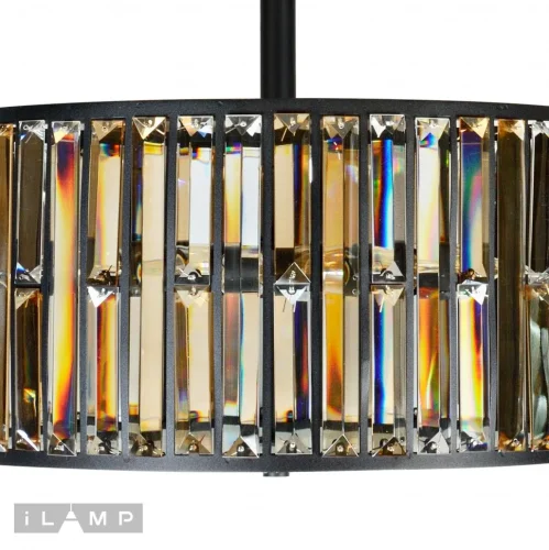 Люстра подвесная Royal 10390-5P BK iLamp прозрачная на 5 ламп, основание чёрное в стиле современный американский  фото 3