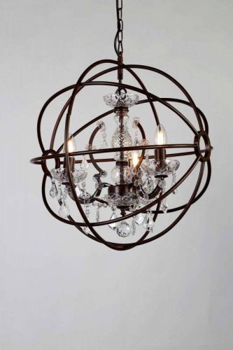 Светильник подвесной лофт Orbit 1834-3P Favourite коричневый 3 лампы, основание коричневое в стиле лофт 