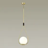 Светильник подвесной Flari 4810/1A Odeon Light белый 1 лампа, основание золотое в стиле классический шар