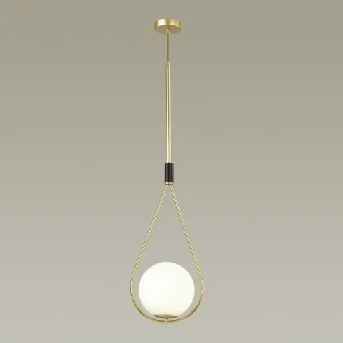 Светильник подвесной Flari 4810/1A Odeon Light белый 1 лампа, основание золотое в стиле классический шар