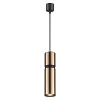 Светильник подвесной Afra 4744/5L Odeon Light чёрный золотой 1 лампа, основание чёрное в стиле хай-тек современный трубочки