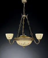 Люстра подвесная  L 6258/3+3 Reccagni Angelo жёлтая на 6 ламп, основание античное бронза в стиле классический 