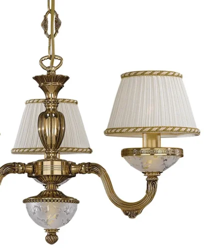 Люстра подвесная  L 6502/3 Reccagni Angelo белая на 3 лампы, основание золотое в стиле классический  фото 2