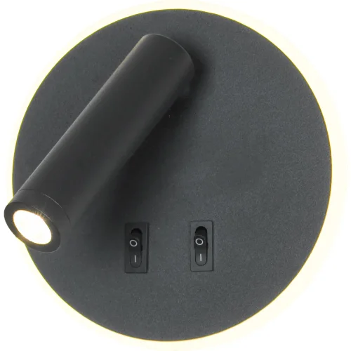 Бра с выключателем LED Cozy LSP-8235 Lussole чёрный на 1 лампа, основание чёрное в стиле современный для чтения