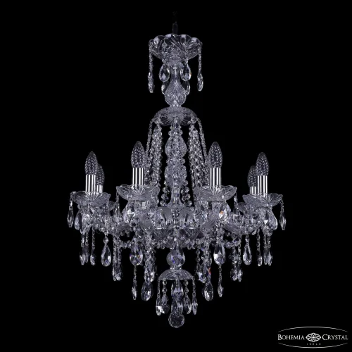 Люстра подвесная 1415/8/200/XL-76 Ni Bohemia Ivele Crystal без плафона на 8 ламп, основание никель в стиле классический sp
