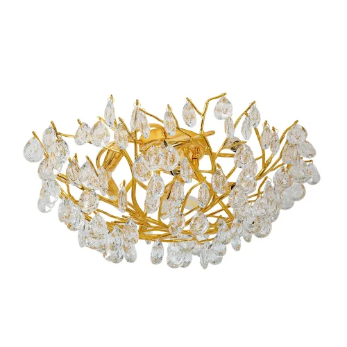 Люстра потолочная Pluvia 4162-8C Favourite прозрачная на 8 ламп, основание золотое в стиле флористика ветви фото 2
