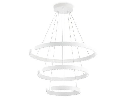 Люстра подвесная LED FL5887 Ambrella light белая на 1 лампа, основание белое в стиле современный хай-тек кольца